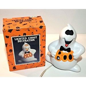 Cool Boo Lighted Ghost Halloween Holiday Indoor Decor Pumpkin